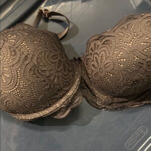 Elegant Lace Underwire Bra - Gray